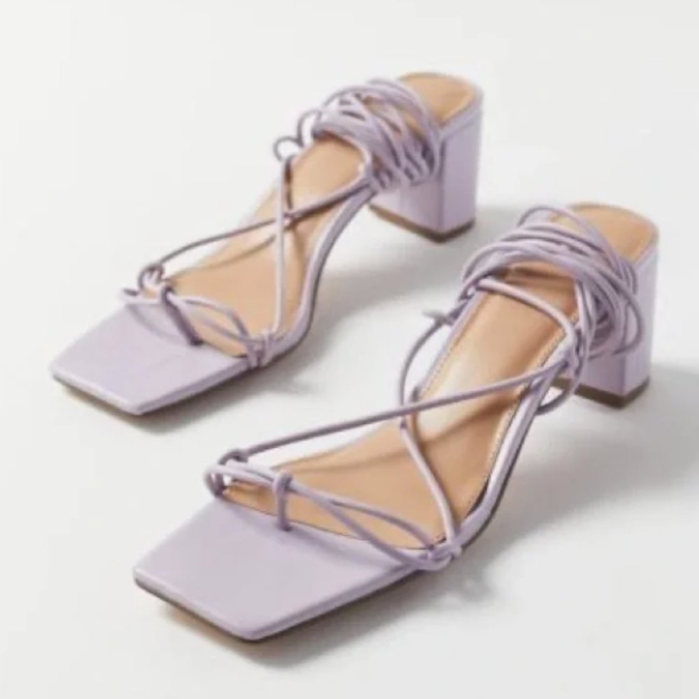 Lilac urban outfitters strappy heels